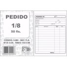 Talão pedido 1/8 c/5 pçs 9005 peq. 50x1via fd