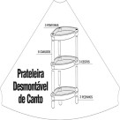 Prateleira plastica triangular cestos 152  c/3pçs maxximo