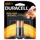 Pilha duracell alcalina AAA cartela c/2pçs palito