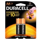 Pilha duracell alcalina AA cartela c/2pçs pequena