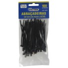 Abraçadeira  225-1 c/100 unidades  nylon pta  2,5mmX80mm