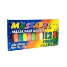 Massa modelar  c/1pç 180gr 5066 c/gliter 12 cores massabel