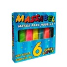 Massa modelar c/1 pç 90gr 5067 c/gliter 6 cores massabel