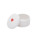 Potiche decorativo porcelana lovely heart bco c/1pç 8,5x8,5x5,8 43765