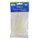 Abraçadeira 125-1  pacote c/100 pçs nylon branca 2.5mmx80mm