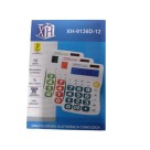 Calculadora c/1 peça xh-9136d-12  12 digitos coloridos visor c/ luz musical 3 pilhas aaa