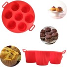 Forma silicone p/air fryer red p/7 mini bolos c/1pç 20x6,5 su231333