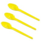 Colher sobremesa c/50pçs descartavel amarelo prafesta