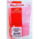 Colher sobremesa c/50pçs descartavel rosa  prafesta