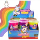 Brinquedo unicornio c/1pc puxa puxa slime 180gr leleca