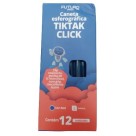 Caneta esferográfica c/12 peças tiktak click azul fo232212 futuro