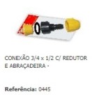 Conexão 3/4 x 1/2 c/ redutor e abraçadeira c/1pç 0445 dpg