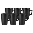 Caneca de vidro café barcelona preta 130ml 6 peças canc081pt