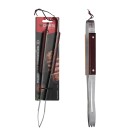 Pegador para churrasco de inox com cabo de madeira leme 38cm c/1pç 9610018 corneta churrasco