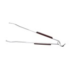 Pegador para churrasco de inox com cabo de madeira leme 38cm c/1pç 9610018 corneta churrasco