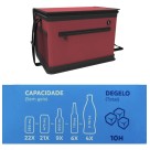 Bolsa térmica 20 litros com alça tropical vermelha soprano c/1pc