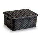 Cesto eco organizador rattan pequeno preto c/ tampa c/1pç 751.012.003 nitron