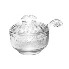 Açucareiro de cristal ecológico com colher imperial 12cm x 11,5cm - lyor