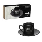 Jogo xícaras café manhattan coffee preta c/12pçs 80ml jgxc069/pt