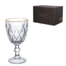 Taça para água/vinho diamond borda dourada 320ml tcnv015/gd