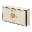 Jogo xícaras para café cristal menfis c/4pçs âmbar com borda dourada 85ml  jgxc091/ab